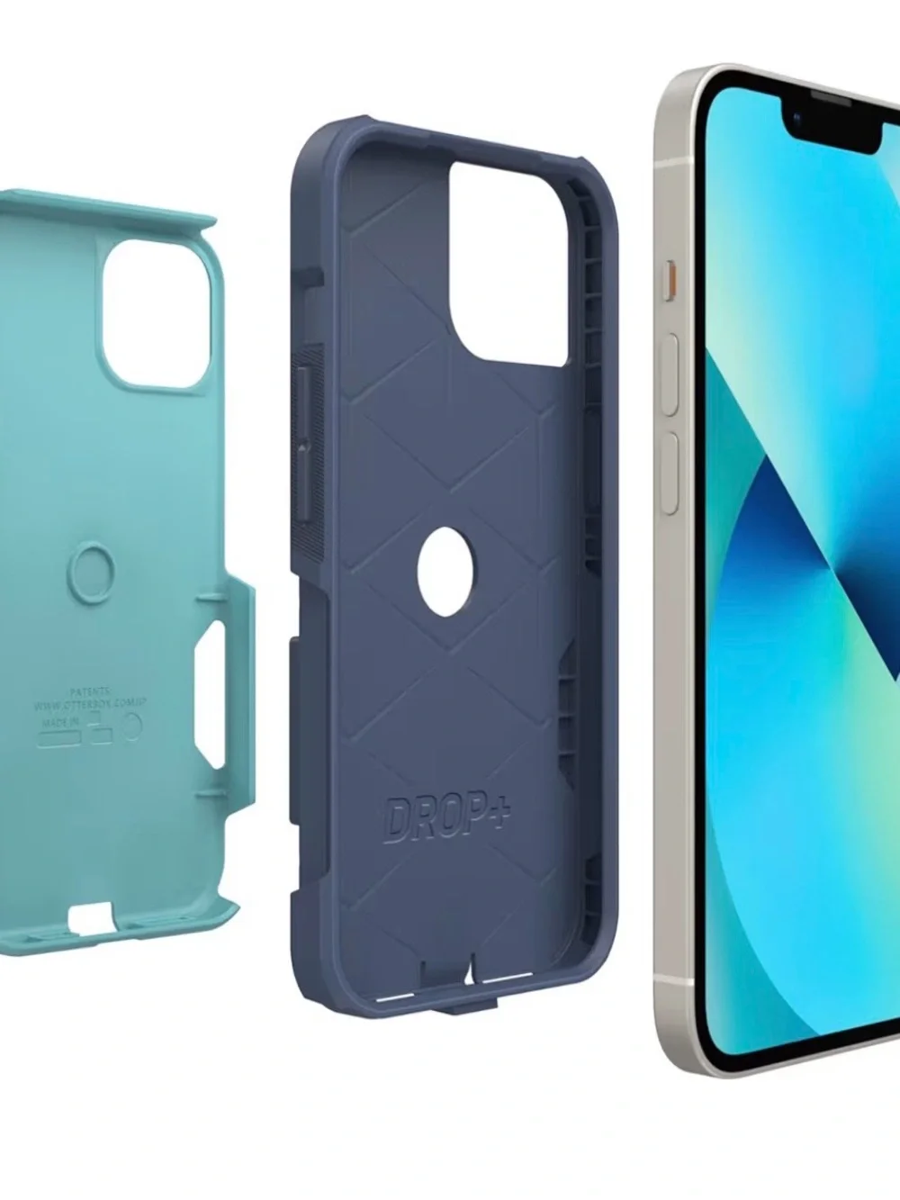 OtterBox COMMUTER SERIES Case for Apple iPhone 13 Thin Dual Layer Teal/ Blue